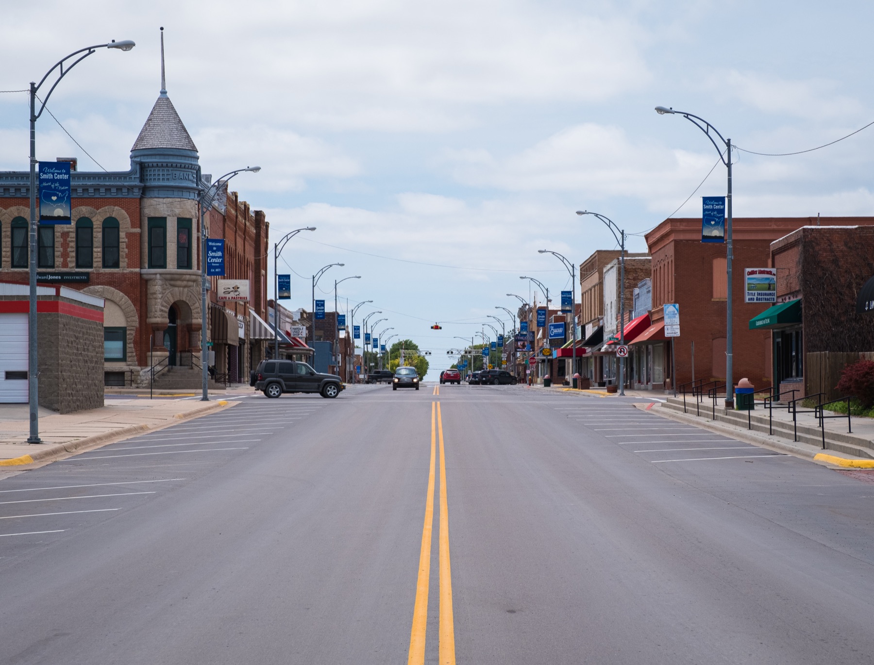 Downtown Main Street in Smith Center, Kansas, looking north